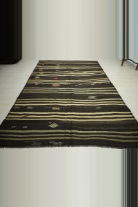 Striped Large Goat Hair Kilim Rug 6.6x10 205,315 - Goat Hair Rug  $i