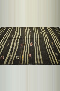 Striped Large Goat Hair Kilim Rug 6.6x10 205,315 - Goat Hair Rug  $i