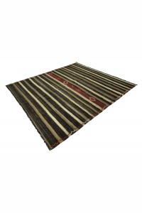 Striped Natural Turkish Kilim Rug 7x8 Feet  218,238 - Goat Hair Rug  $i