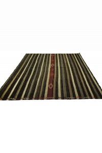 Striped Natural Turkish Kilim Rug 7x8 Feet  218,238 - Goat Hair Rug  $i