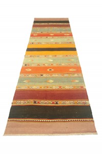 Striped Turkish Flat Weave Rug Runner 3x8 78,257 - Turkish Rug Runner  $i