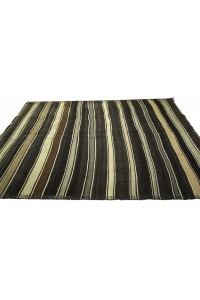 Striped Turkish Goat Hair Kilim Rug 7x9 Feet  200,288 - Goat Hair Rug  $i