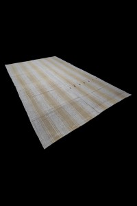 Striped Turkish Kilim Rug 7x11 Feet  222,330 - Grey Turkish Rug  $i