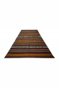 Striped Vintage Rug 6x11 Feet 195,345 - Turkish Kilim Rug  $i