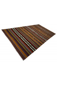 Striped Vintage Rug 6x11 Feet 195,345 - Turkish Kilim Rug  $i