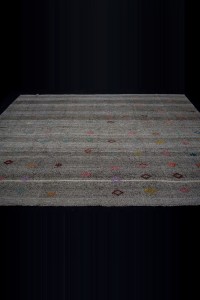 Swedish Style Turkish Gray Kilim Rug 7x12 Feet  224,372 - Grey Turkish Rug  $i