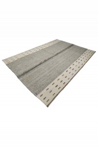 Turkish Gray Kilim Rug 6x9 Feet  188,272 - Grey Turkish Rug  $i