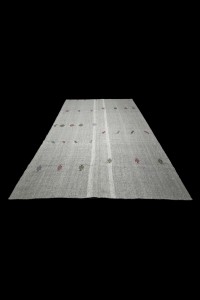 Turkish Gray Kilim Rug 7x11 Feet  210,335 - Grey Turkish Rug  $i