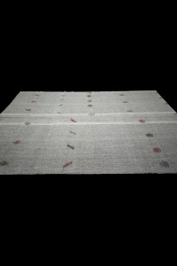 Turkish Gray Kilim Rug 7x11 Feet  210,335 - Grey Turkish Rug  $i