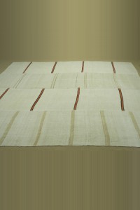 Uneven Striped on Hemp Rug 8x11 Feet 240,322 - Turkish Hemp Rug  $i