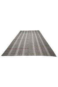 White And Red Stripe Turkish Gray Rug 7x10 Feet  227,315 - Grey Turkish Rug  $i