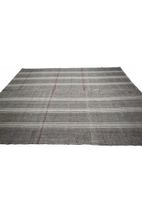 White And Red Stripe Turkish Gray Rug 7x10 Feet  227,315 - Grey Turkish Rug  $i