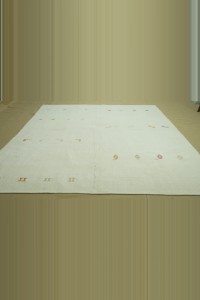 White Cotton Area Rug 7x9 Feet 200,260 - Turkish Natural Rug  $i