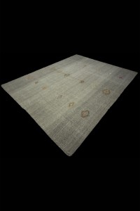 Wool Embrodiery on Grey Rug 8x10 Feet 227,294 - Grey Turkish Rug  $i