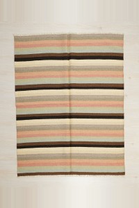 Turkish Natural Rug Wool Natural Kilim Rug 4x5 130,166