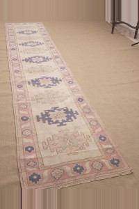 Wool Oushak Rug Runner,3x12 75,365 - Turkish Rug Runner  $i