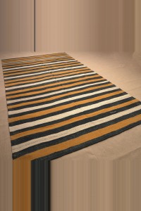 Wool Striped Modern Kilim Rug 6.5x11 193,335 - Turkish Natural Rug  $i